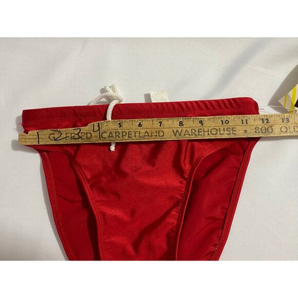 Vtg Juban Toto International Bikini Small Red and Blue Low Cut Made in USA - Picture 3 of 7